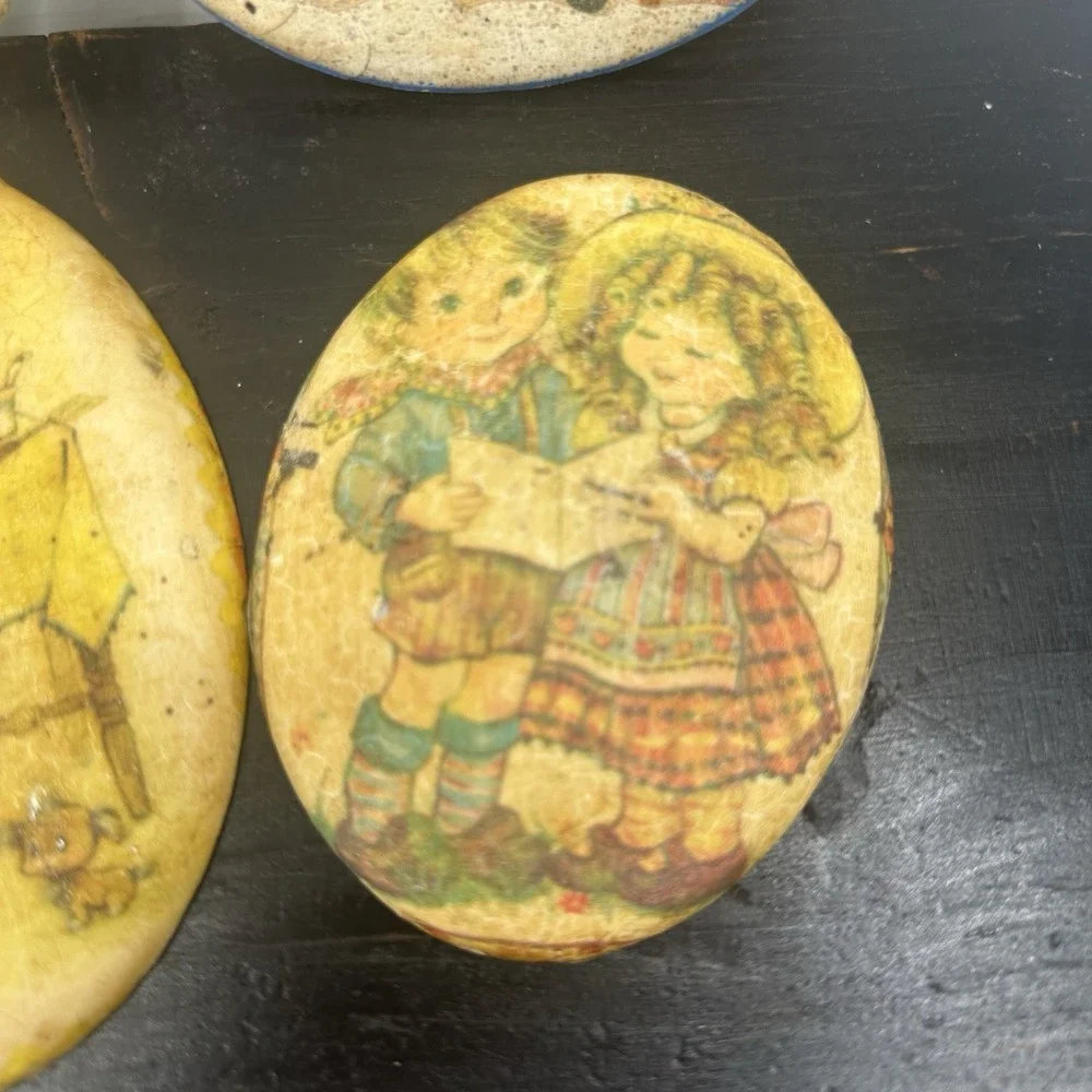 Lot Of 4 Holly Hobbie 1970s Vintage Wall Decor Decoupage Plaque Chalkware Small